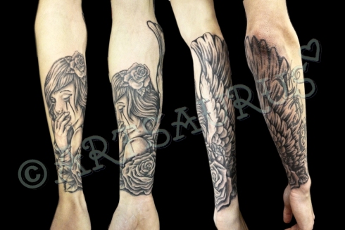  crying eckel Rose sleeve Tattoo wing posted in Art Tattoo